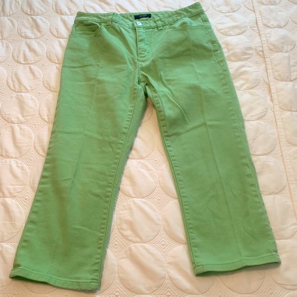 Chaps Denim - Chaps, Ladies Spring Green Crop Pants, Size 8